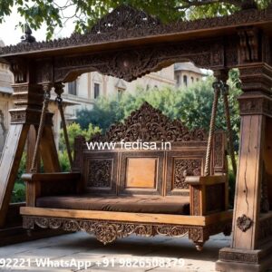 Luxury Wood Carving Swing Design with Brass Chain Style No-5765
