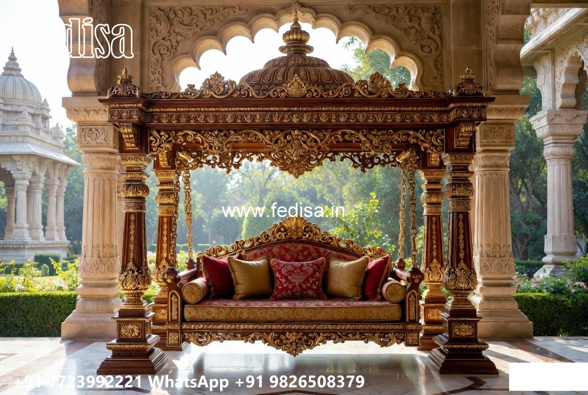 Artistic Wood Carving Swing Design for Elegant Interiors No-5767