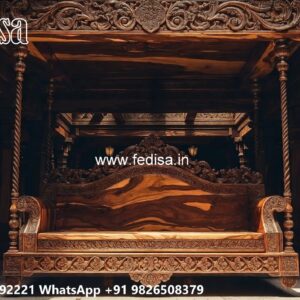 Traditional Wood Carving Swing Design with Floral Engraving No-5768