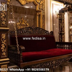 Luxury Wooden Swing Design with Intricate Carving Work No-5773