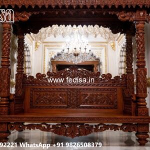 Elegant Wood Carving Swing Design for Family Relaxation No-5775