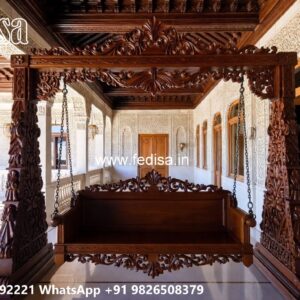 Handcrafted Wood Carving Swing Design for Grand Interiors No-5784