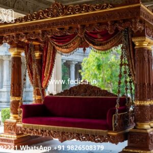 Elegant Wood Carving Swing Design with Royal Craftsmanship No-5788