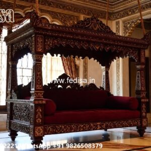 Wood Carving Swing Design with Antique Wooden Texture No-5790
