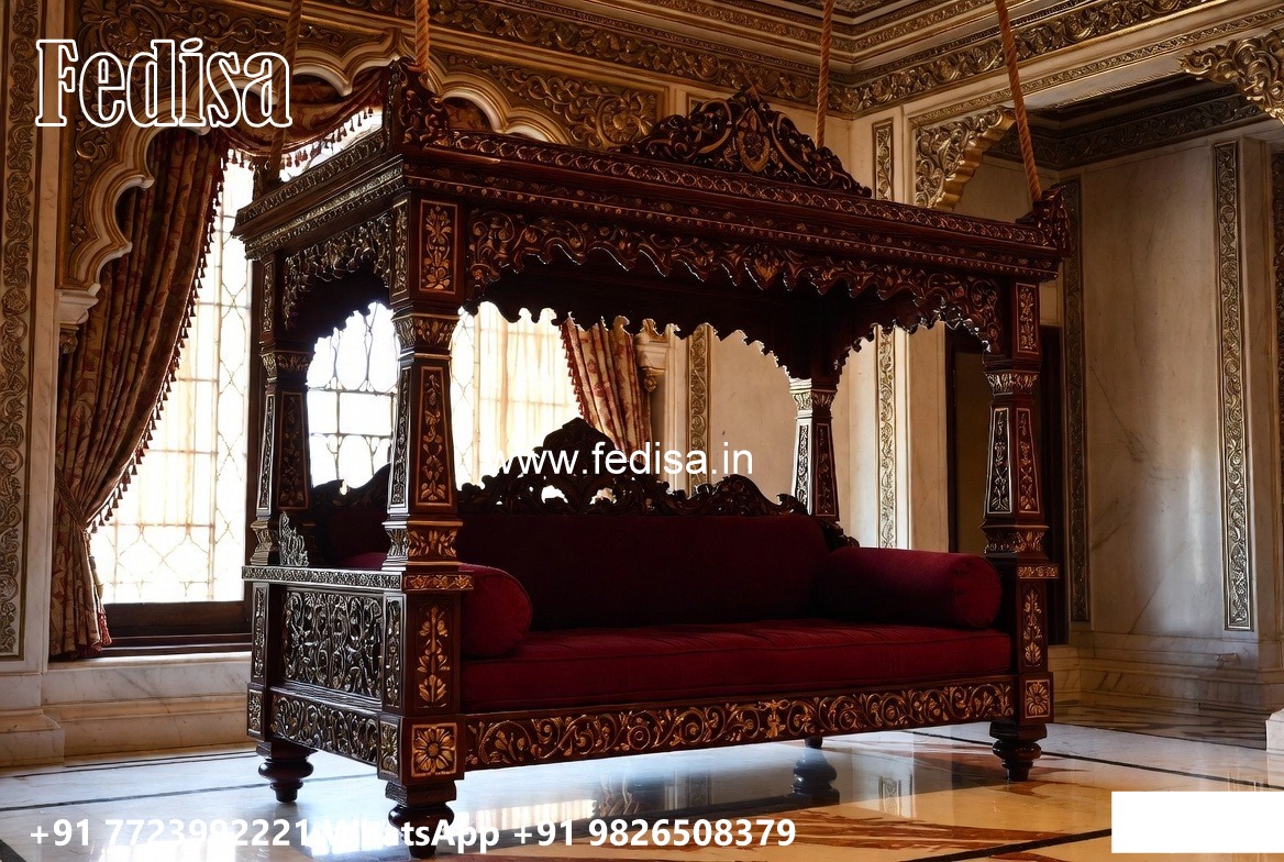 Wood Carving Swing Design with Antique Wooden Texture No-5790