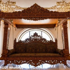 Premium Wood Carving Swing Design for Spacious Halls No-5793