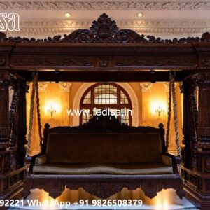 Vintage Wood Carving Swing Design with Decorative Beauty No-5796