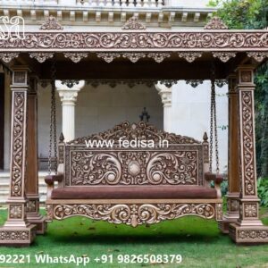 Handcrafted Wood Carving Swing Design with Palace Elegance No-5797