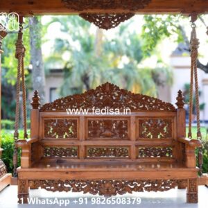 Luxury Wood Carving Swing Design for Relaxing Indoor Spaces No-5799