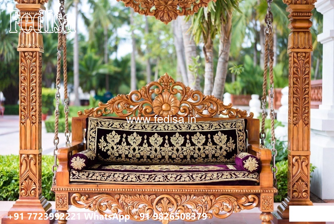 Classic Wood Carving Swing Design with Timeless Elegance No-5800