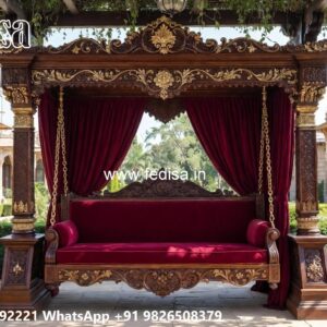 Wood Carving Swing Design with Intricate Wooden Patterns No-5801