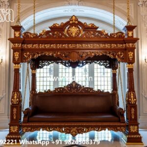 Luxury Wood Carving Swing Design with Elegant Backrest No-5807