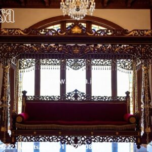 Wood Carving Swing Design with Rich Wooden Detailing No-5808
