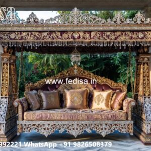 Handcrafted Wood Carving Swing Design for Elegant Hall Decor No-5811