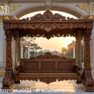 Premium Wood Carving Swing Design with Decorative Carvings No-5812