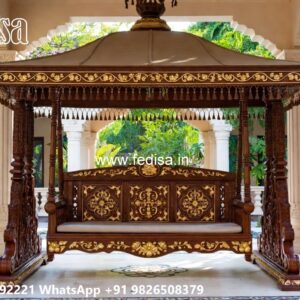 Beautiful Wood Carving Swing Design with Antique Charm No-5814