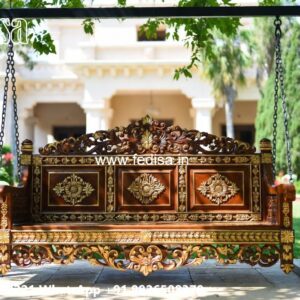 Wood Carving Swing Design with Traditional Wooden Beauty No-5815