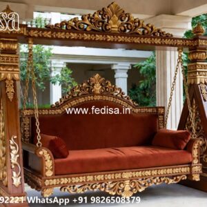 Royal Wood Carving Swing Design with Decorative Detailing No-5827