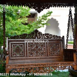 Beautiful Wood Carving Swing Design for Indoor Hall Areas No-5828