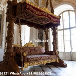 Indoor Wood Carving Swing Design with Artistic Charm No-5829