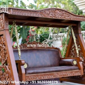 Wood Carving Swing Design with Stylish Decorative Features No-5835