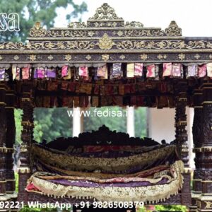 Luxury Wood Carving Swing Design with Rich Craftsmanship No-5841