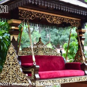 Artistic Wood Carving Swing Design with Wooden Heritage Style No-5842