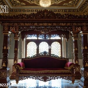 Premium Wood Carving Swing Design for Luxury Hall Decor No-5846