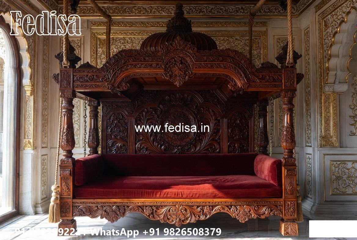 Royal Wood Carving Swing Design with Palace Inspired Carving No-5847