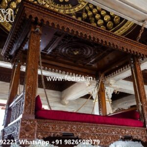 Elegant Wood Carving Swing Design with Vintage Wooden Appeal No-5849