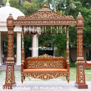 Wooden Swing Design with Royal Palace Inspired Look No-5890