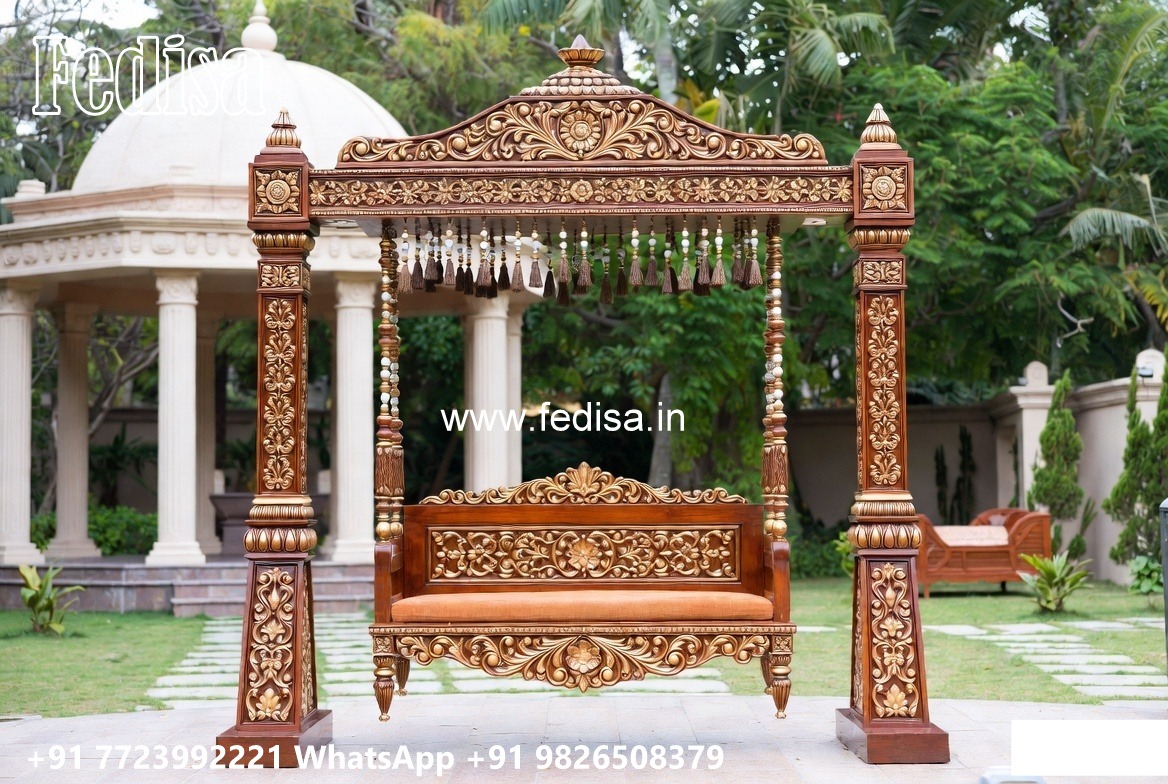 Wooden Swing Design with Royal Palace Inspired Look No-5890
