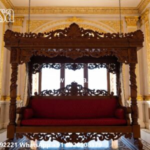 Stylish Wooden Swing Design for Drawing Room Beauty No-5891