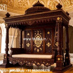 Wooden Swing Design with Intricate Handcrafted Details No-5892