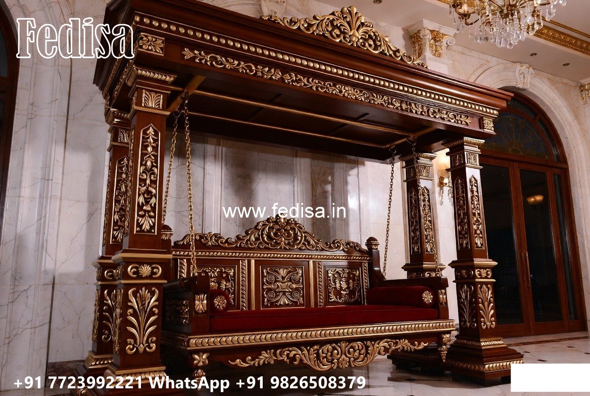 Elegant Wooden Swing Design for Family Relaxation Space No-5896