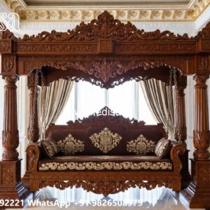 Wooden Swing Design with Beautiful Decorative Carvings No-5897