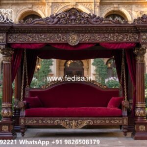 Wooden Swing Design with Handcrafted Royal Detailing No-5914