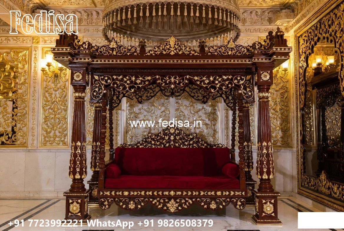 Wooden Swing Design with Artistic Wooden Patterns No-5933