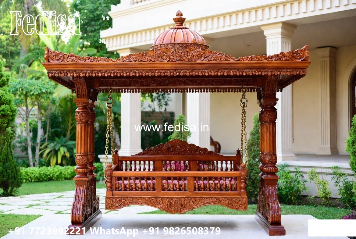 Handcrafted Wooden Swing Design with Royal Elegance No-5941