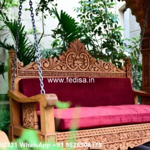 Wooden Swing Design with Designer Carving Artwork No-5944