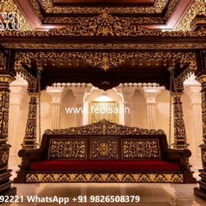 Wooden Classic Swing Design with Floral Detailing No-6105