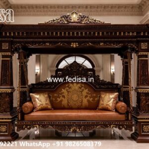 Elegant Royal Swing Design with Handcrafted Wooden Carving No-6152