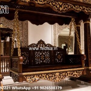 Luxury Wood Carving Swing Design for Indoor Home Decor No-6204