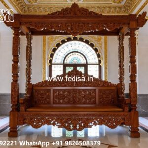 Indoor Wood Carving Swing Design for Stylish Seating Areas No-6213