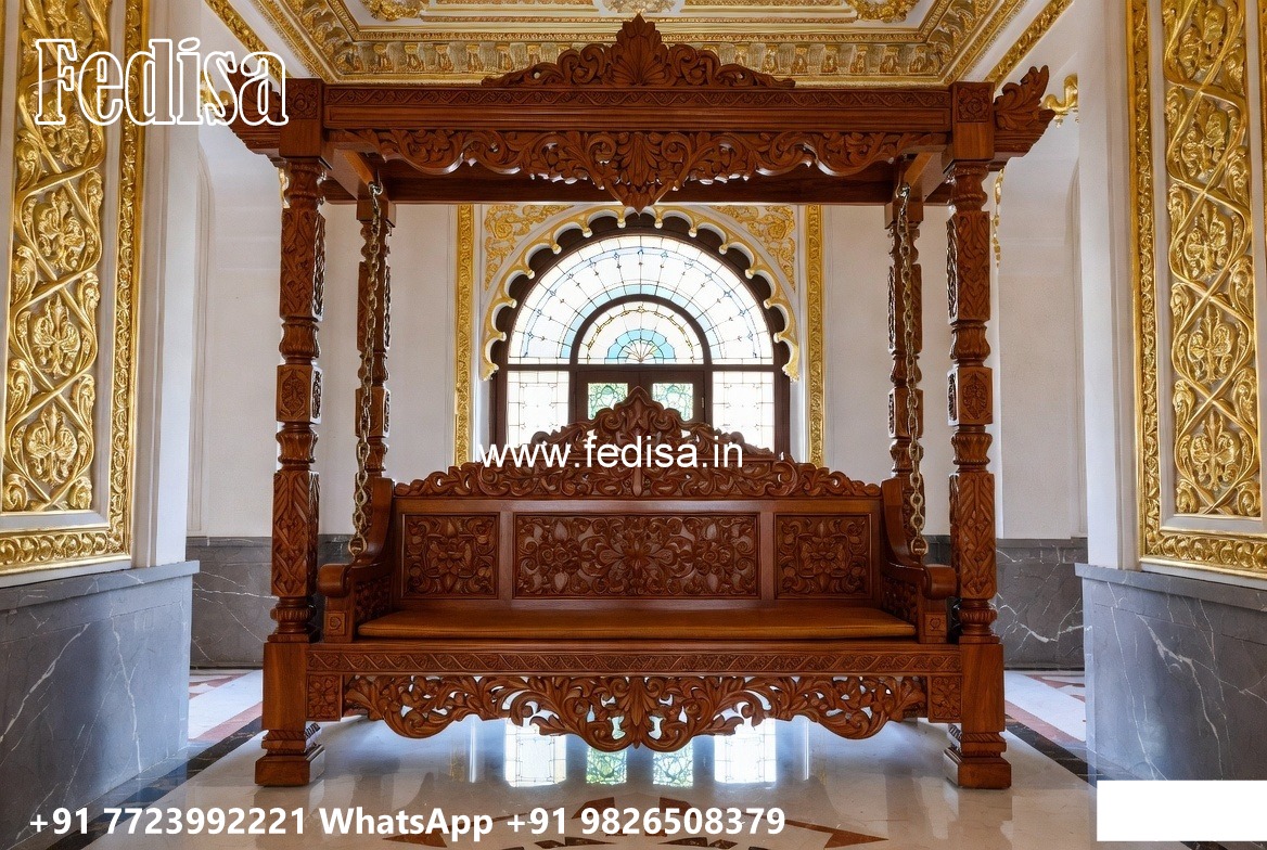 Indoor Wood Carving Swing Design for Stylish Seating Areas No-6213