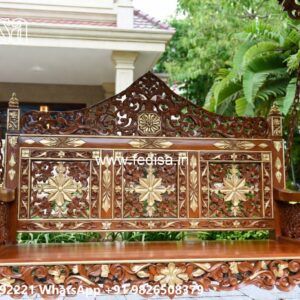 Wood Carving Swing Design with Decorative Wooden Artwork No-6214
