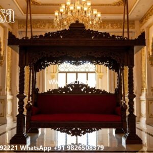 Luxury Wood Carving Swing Design with Brass Chain Style No-6215