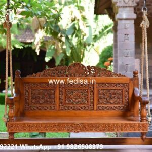 Traditional Wood Carving Swing Design with Floral Engraving No-6218