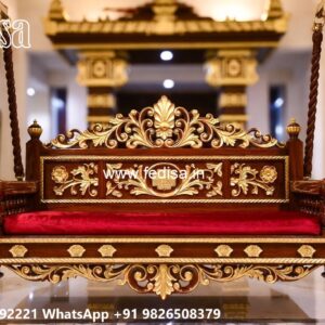 Stylish Wood Carving Swing Design for Premium Living Rooms No-6219