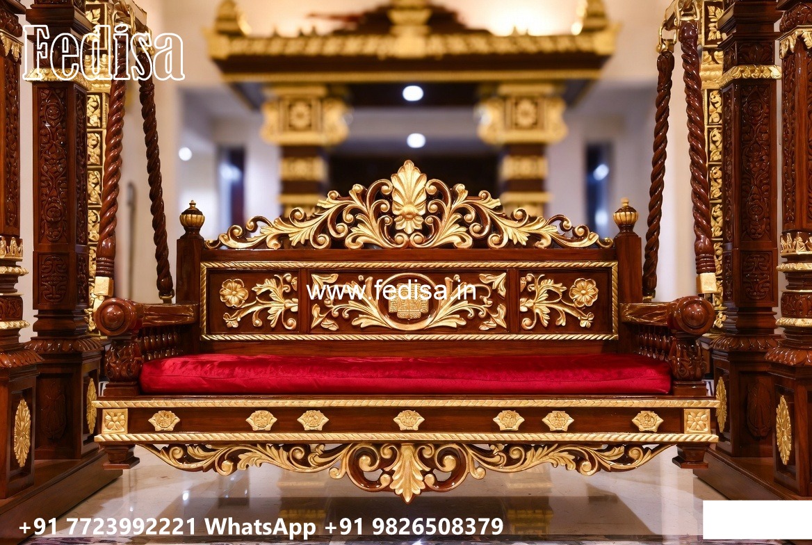 Stylish Wood Carving Swing Design for Premium Living Rooms No-6219